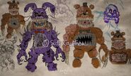 Arte conceptual de Twisted Bonnie y Twisted Freddy.