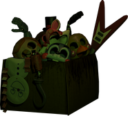 Toy Freddy's head as partly seen in the box.