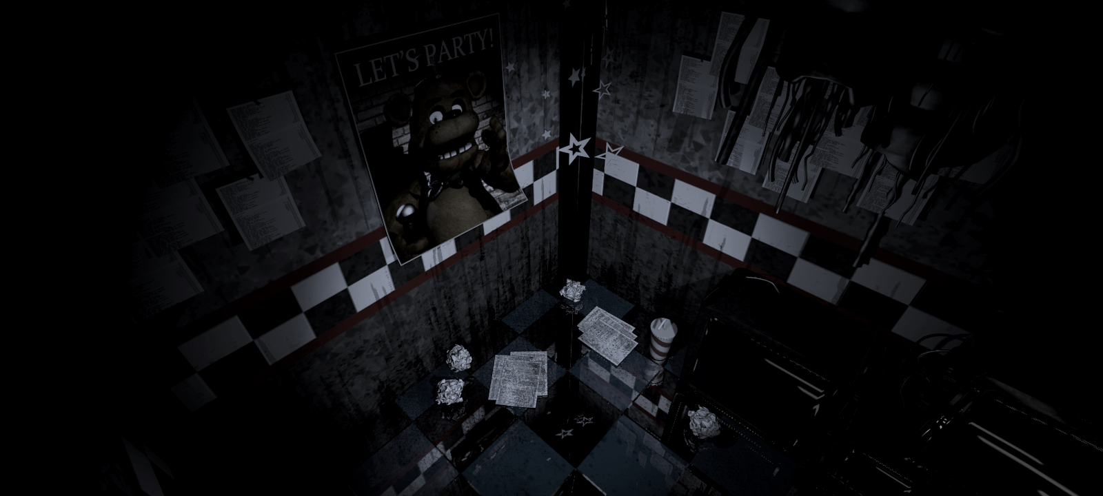 First footage of the kitchen camera in Five nights at freddys 
