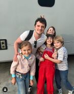 Piper with the Abby stunt double, Josh, and Emma.