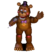 Rockstar Freddy on stage, animated.