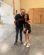 Maddy, Piper's stunt double, with Scott.