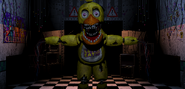 Withered Chica standing in the Office.