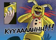 William siendo aplastado por los resortes de Spring Bonnie.