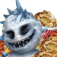 Minipaquete de FazTokens con el traje de felpa de Frostbite Balloon Boy incluido en la Tienda.