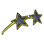 A sticker of Monty's sunglasses