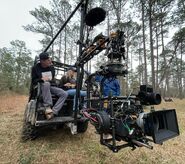 A camera hooked up to a car.