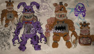 Arte conceptual de Twisted Bonnie y Twisted Freddy.