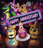 Chica in Steel Wool's second artwork for the franchise's 8th anniversary.