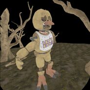 The model of Chica in the Curse of Dreadbear startup screen.