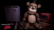 Screenshot of Freddy with his chest closed.