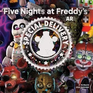 Front of the Five Nights at Freddy's 2022, featuring the AR Animatronics
