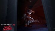 Circus Baby lurking outside of the closet in a Five Nights at Freddy's: Help Wanted teaser.