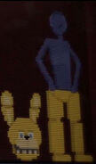 William Afton putting on the Yellow Rabbit suit in the Opening Credit Scene.