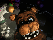 Withered Freddy in Party Room 3, brightened and saturated for clarity.