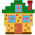 Antiguo sprite de algunas de las casas que aparecía en Fazbear Hills.