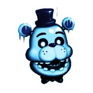 A sticker of Freddy Frostbear's head