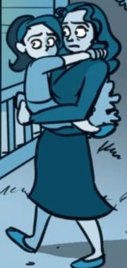 Jen cargando a Charlie en The Silver Eyes.