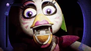 Jumpscare de Glamrock Chica en el minijuego de la pizza.
