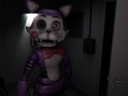 Withered Cindy staring at the camera