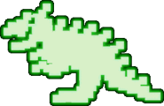 The sprite of the green dinosaur-like boss.
