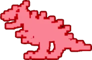 The sprite of the red dinosaur-like boss.