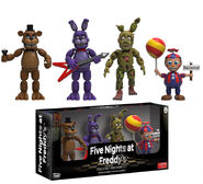 Paquete que incluye a las figuras de acción de Freddy, Bonnie, Springtrap y Balloon Boy.