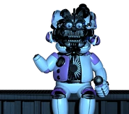 Funtime Freddy after the power module has been removed, sending the Bonnie Hand Puppet on attack.