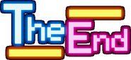 The "The End" text displayed upon beating the game.