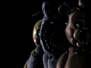 Withered Bonnie en el menú principal, junto con Toy Freddy y Toy Chica.