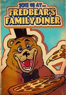 An unused poster advertising Fredbear's Family Diner featuring Fredbear.