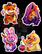 Stickers de los animatrónicos (Foxy incluido).