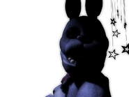 Texture of the original Bonnie in the cutscene, head turned towards the player, with no eyes.