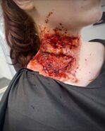 Someone testing Hank's neck makeup.