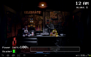 The Office with plushies of Freddy, Bonnie and Chica (mobile version only).