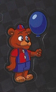 Artwork of Balloon Freddy seen in the Five Nights at Freddy's Stickerpedia book.
