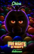 Poster of Chica in a ball pit.