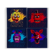 Character glass coasters.