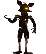 A 3D render of Burnt Foxy.