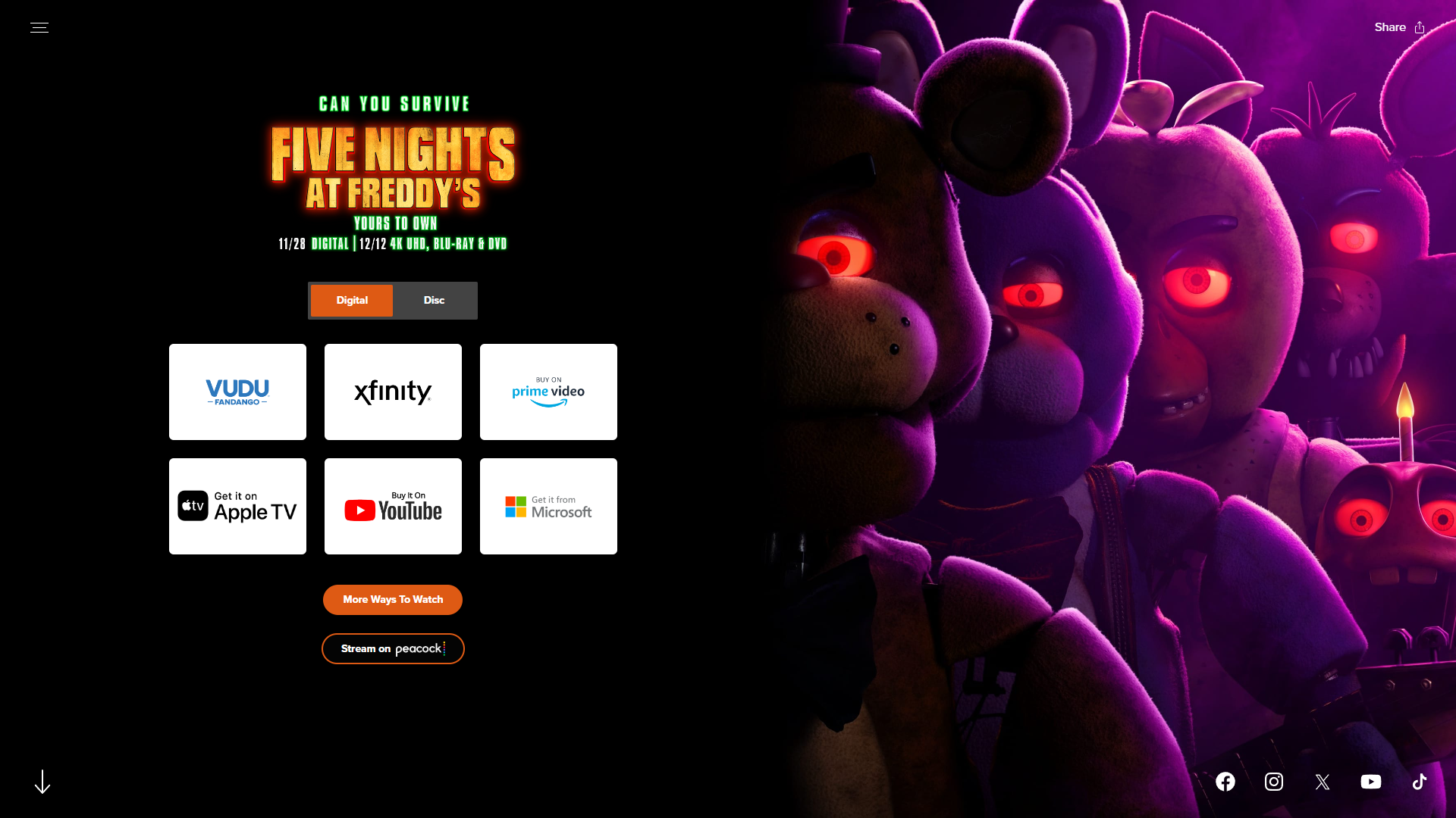 Five Nights at Freddy's (Blu-ray + DVD + Digital)