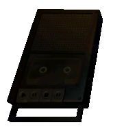 The tape recorder, playing.