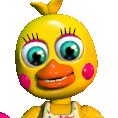 Toy Chica's talking animation from the Foxy Fighters minigame (click to animate).