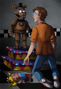 Ilustración desechada de la segunda historia ("Lonely Freddy") publicado en Scott Games.