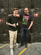 Baz and Scott Cawthon at the set of the second film.