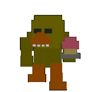 Chica's sprite from the Night 3 end-of-night minigame, animated.