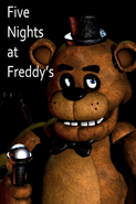 Freddy in the indieDB box art for Five Nights at Freddy's.