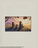 Gregory, Glamrock Freddy, and Vanessa sitting on a grassy hill.