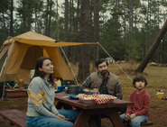 Mike's family staring at him inside of his dream.