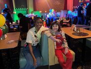 Piper with one of the crew members.