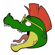 A sticker of Montgomery Gator's head.